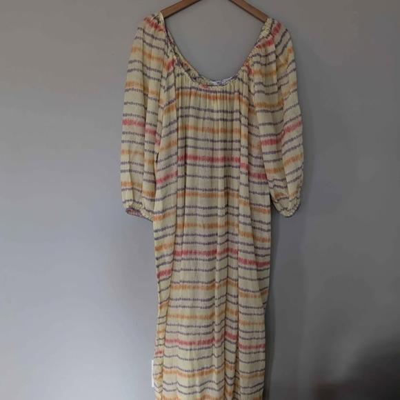 BNWT Zara Multicolor Oversized Puff Sleeve  Sundress Small Boho - Picture 7 of 10